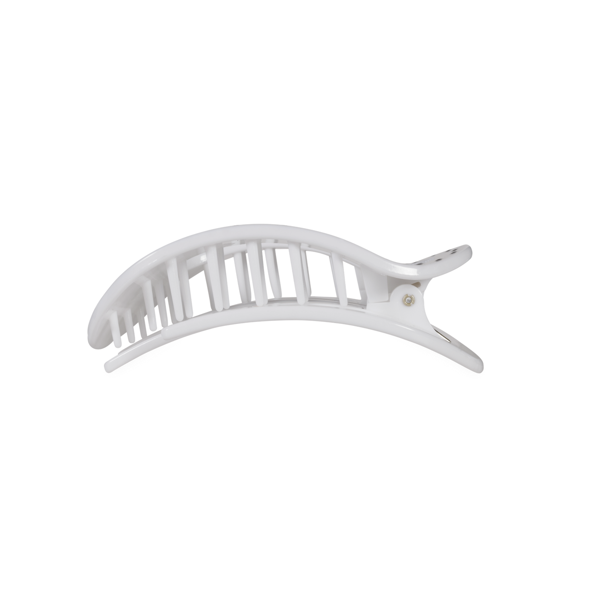 White Polka Dot Party | Medium | Flat Round Hair Clip
