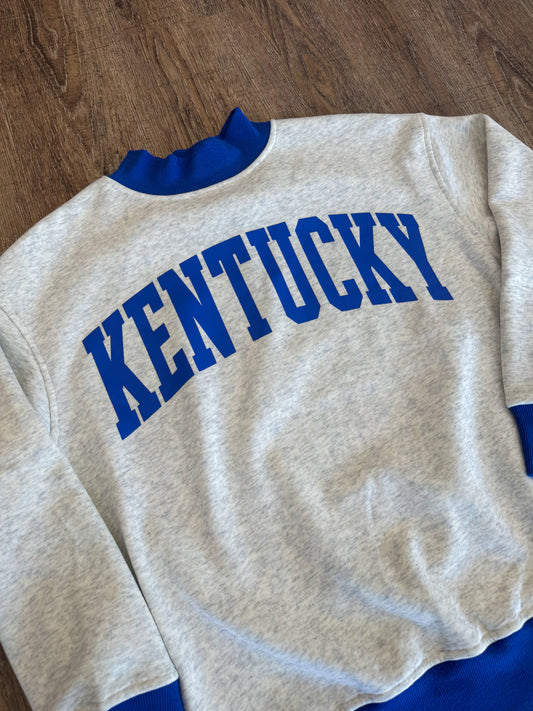 Bren Gray & Blue “Kentucky” Reversible Polka Dot Sweatshirt