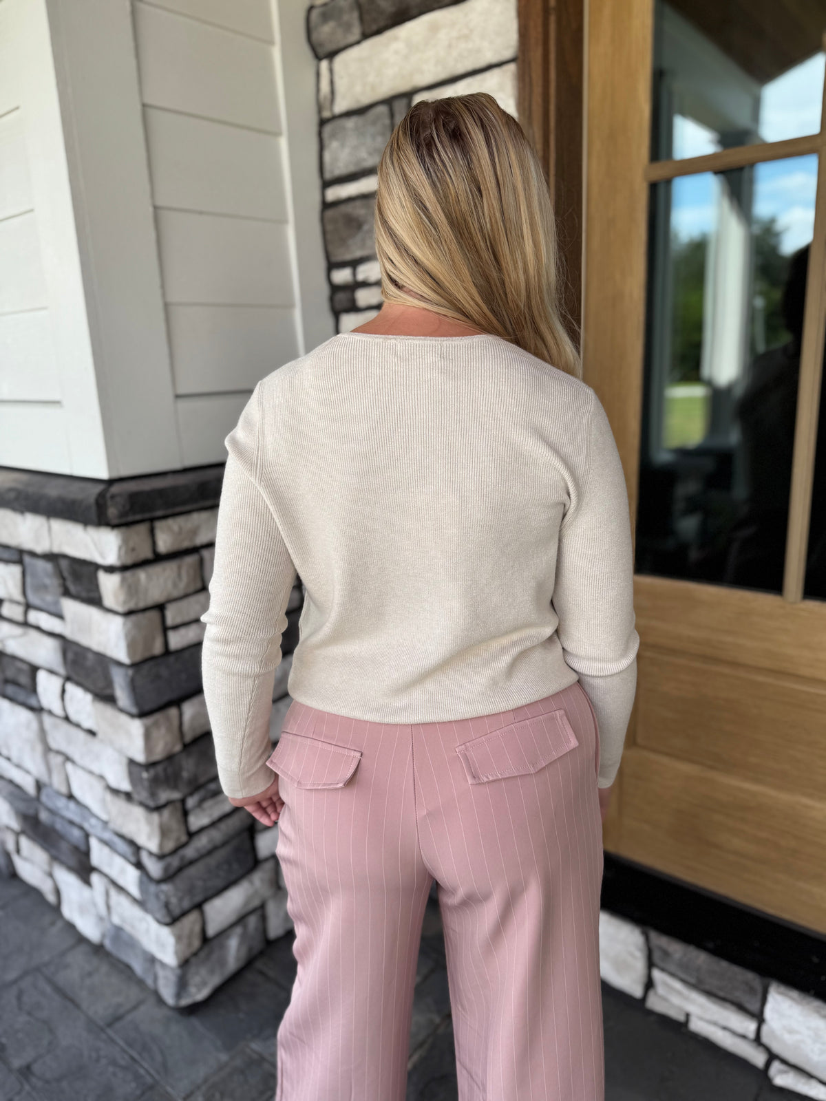 Mara Ecru Button Front Cardigan