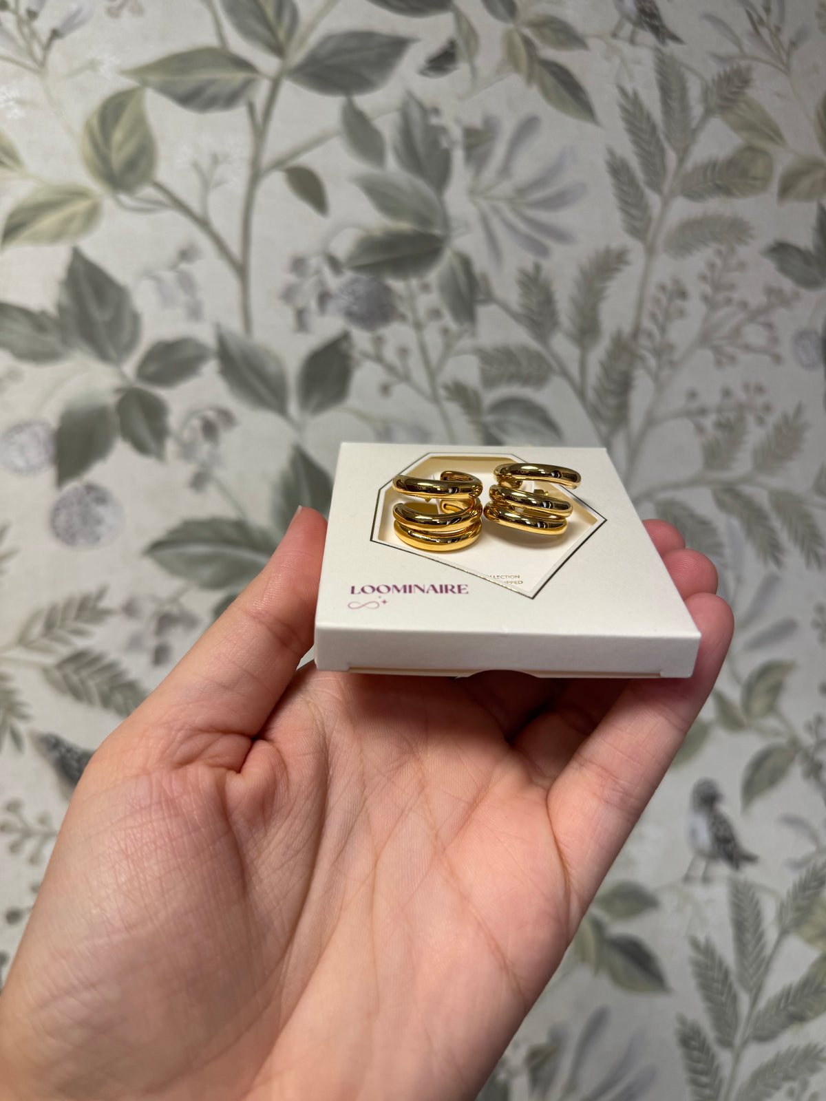 Small Chunky Strand Gold Hoop Earrings