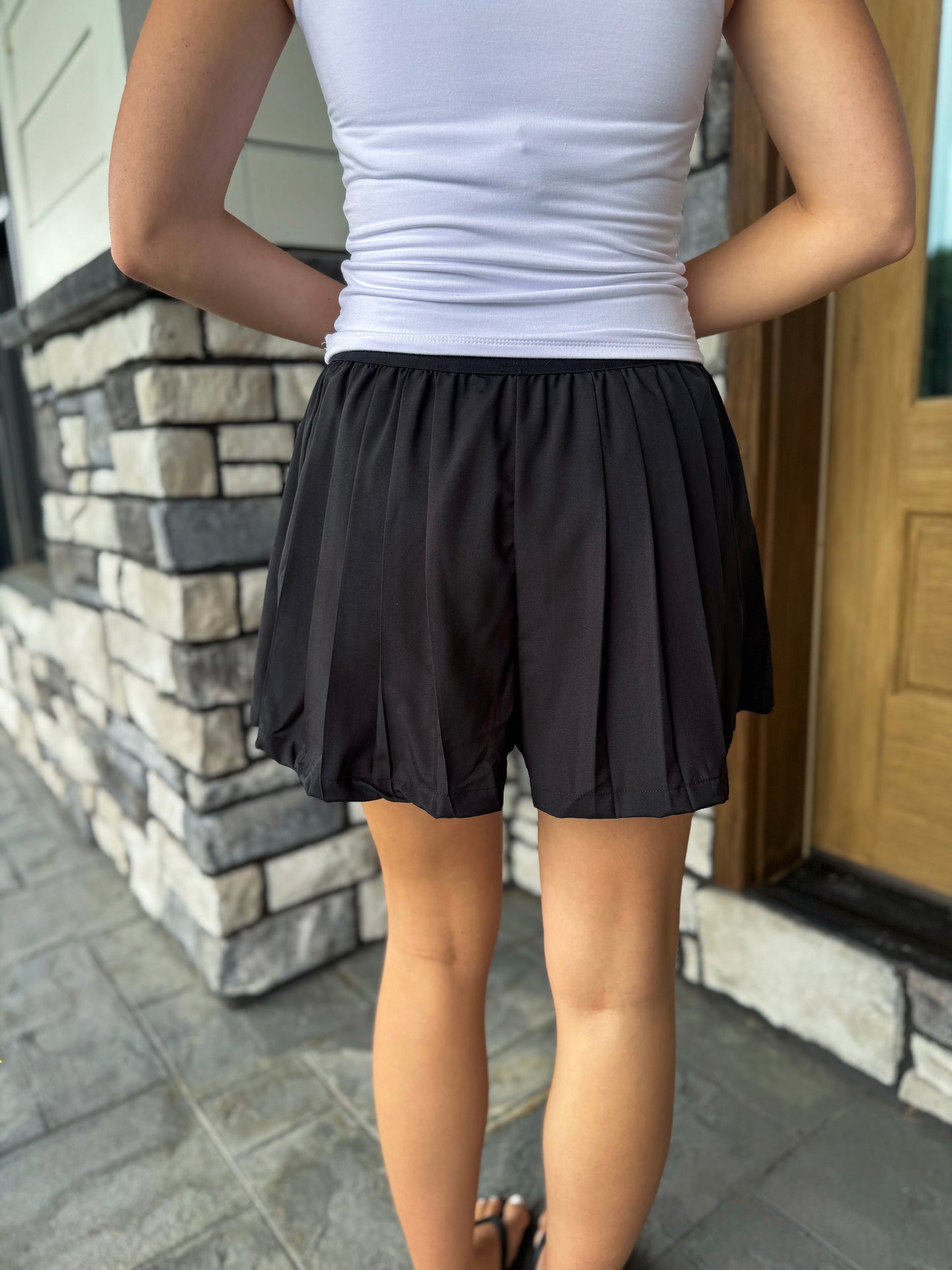 Abby Black Flow Athletic Shorts