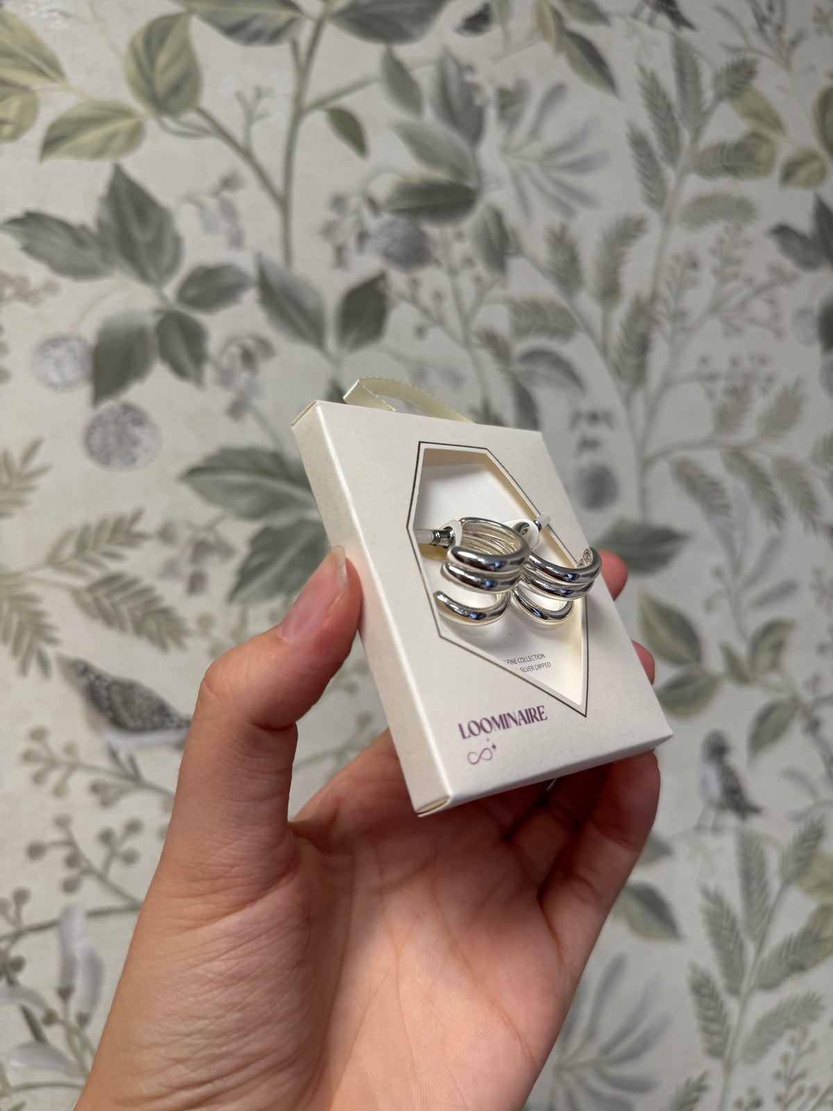 Small Chunky Strand Silver Hoop Earrings