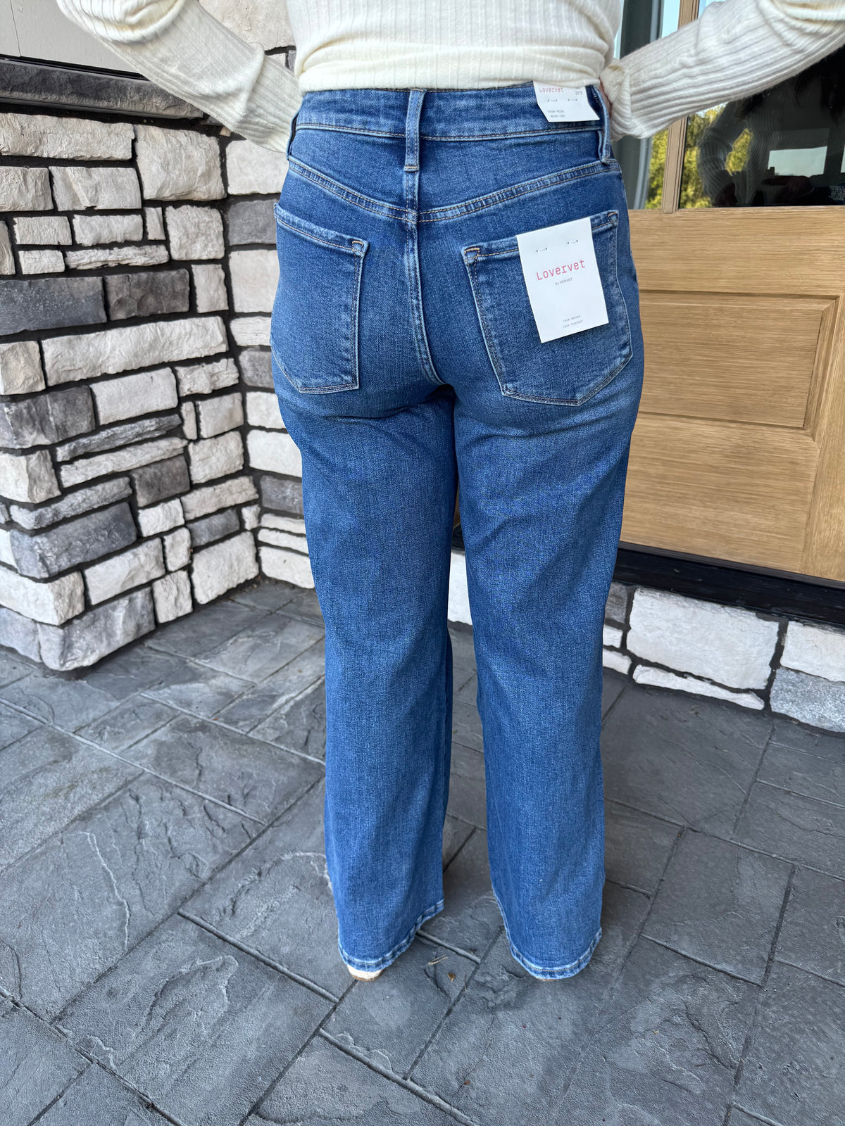 High Rise Wide Leg Jeans W/ Pintucks