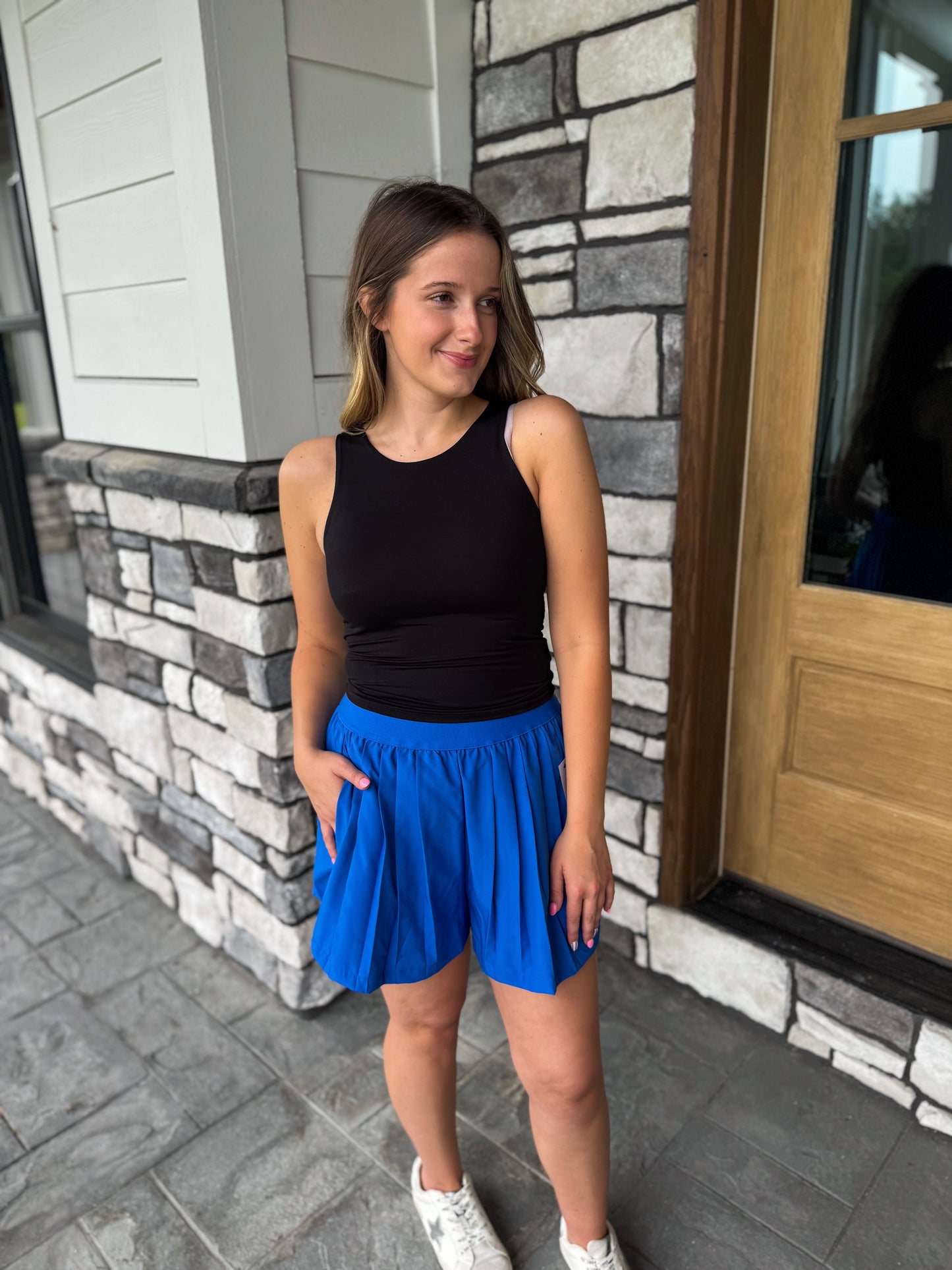Abby Royal Blue Flow Athletic Shorts