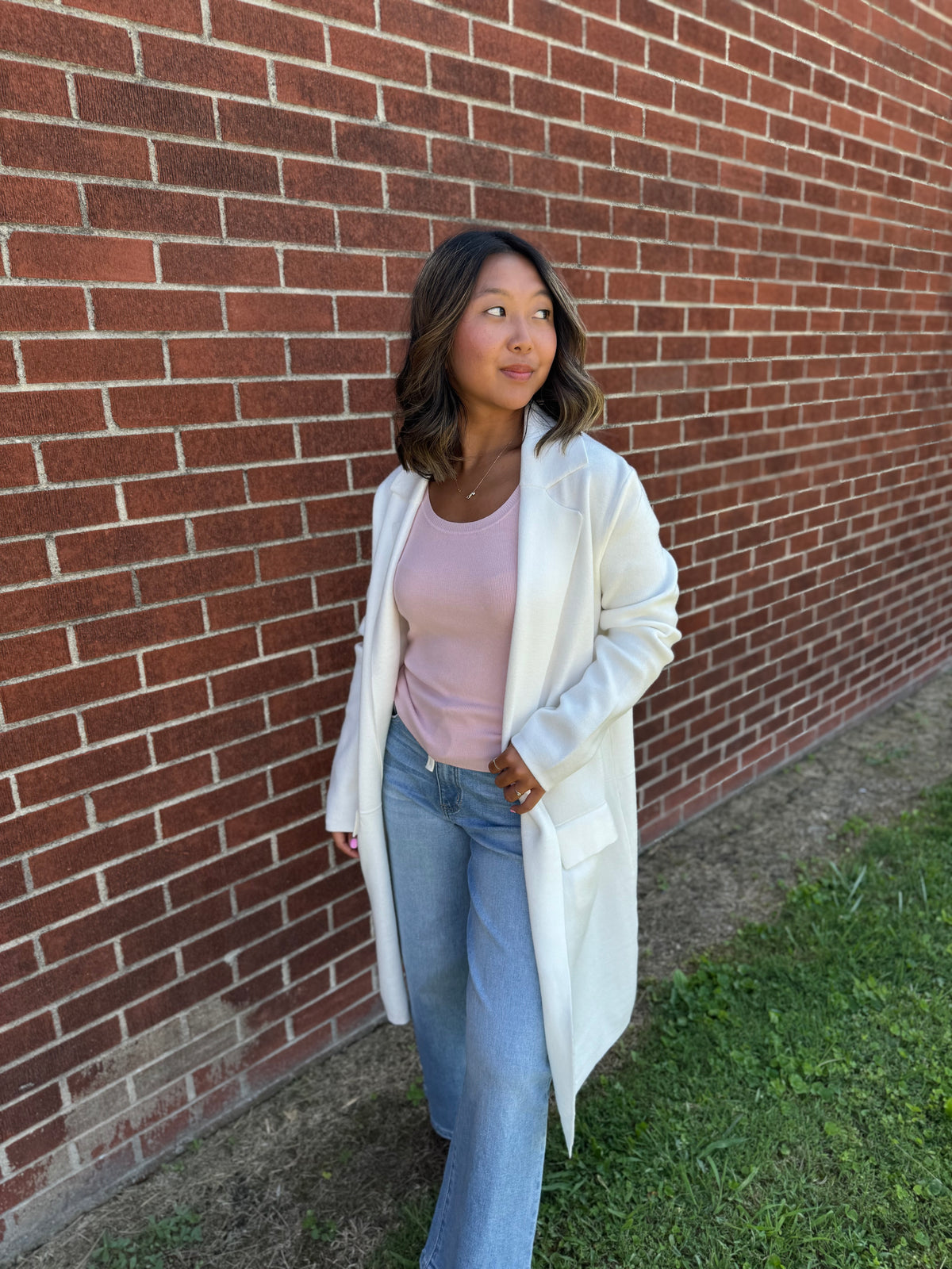 Patricia Cream Collared Duster Cardigan