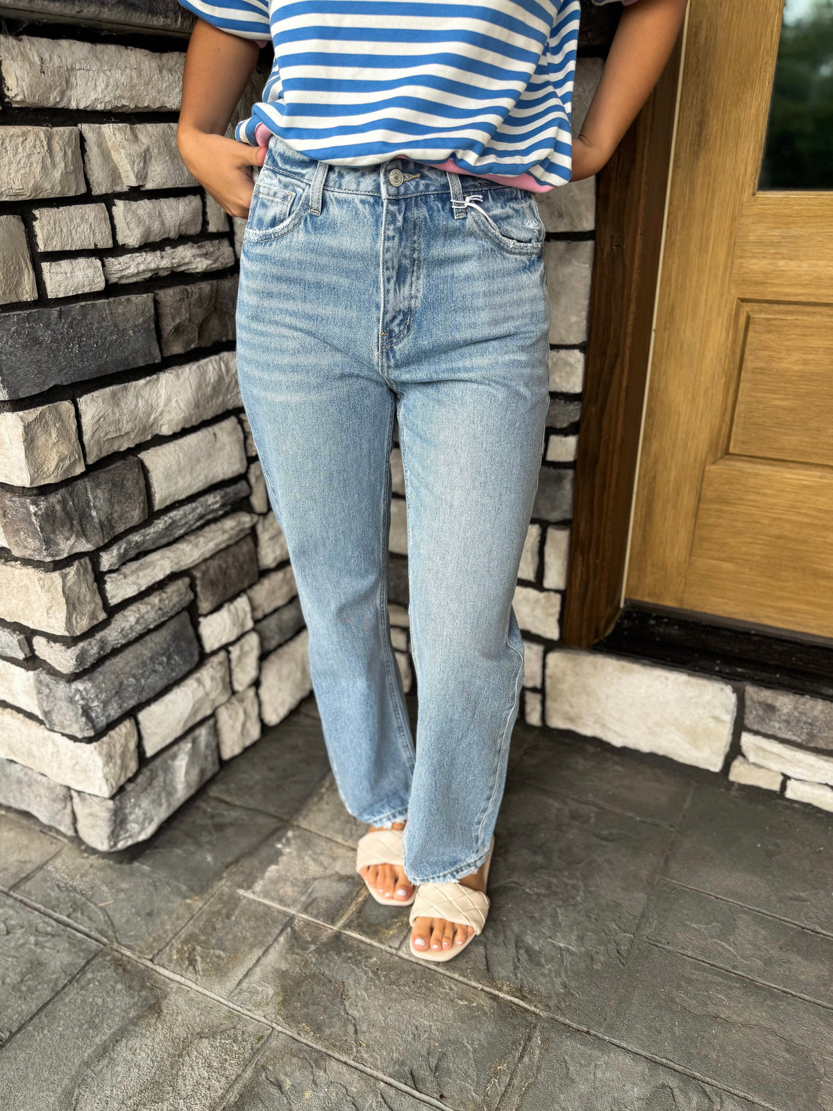 90's Super High Rise Ankle Slim Wide Jeans