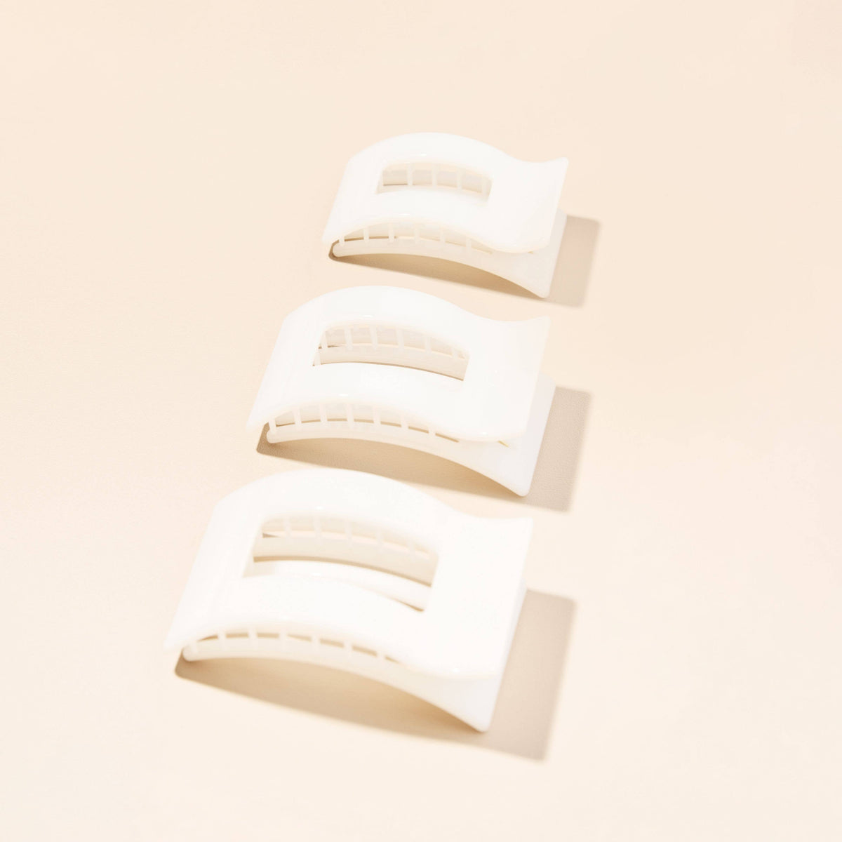 Coconut White | Medium | Flat Rectangle Hair Clip