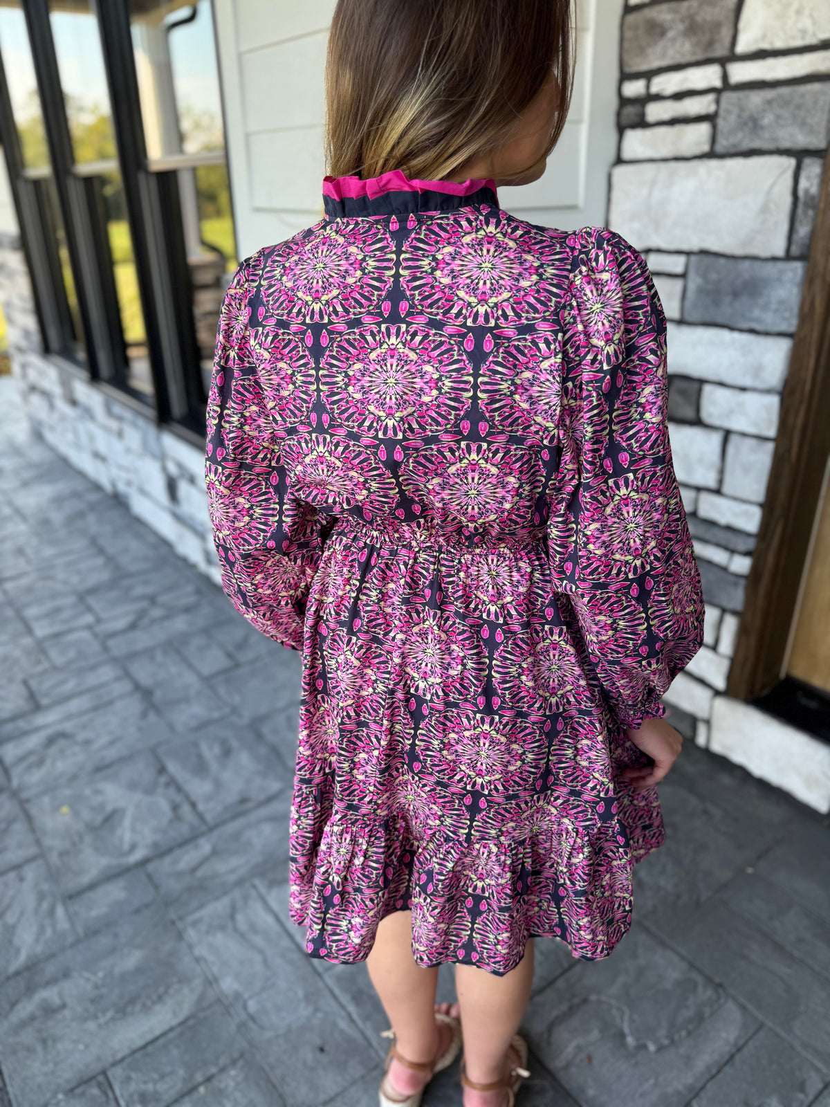Isla Navy Mix Abstract Floral Mini Dress