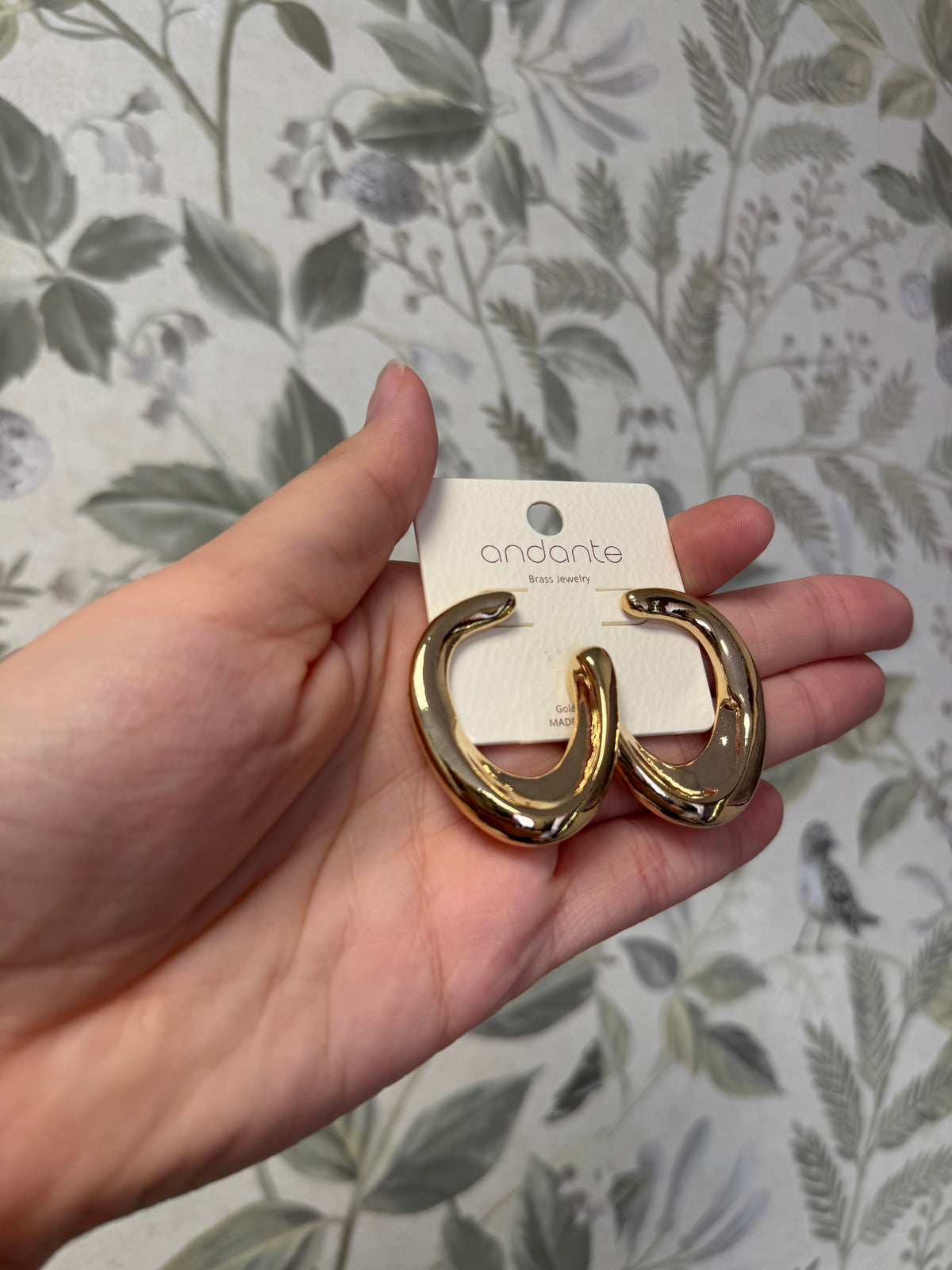Medium Abstract Chunky Gold Earrings