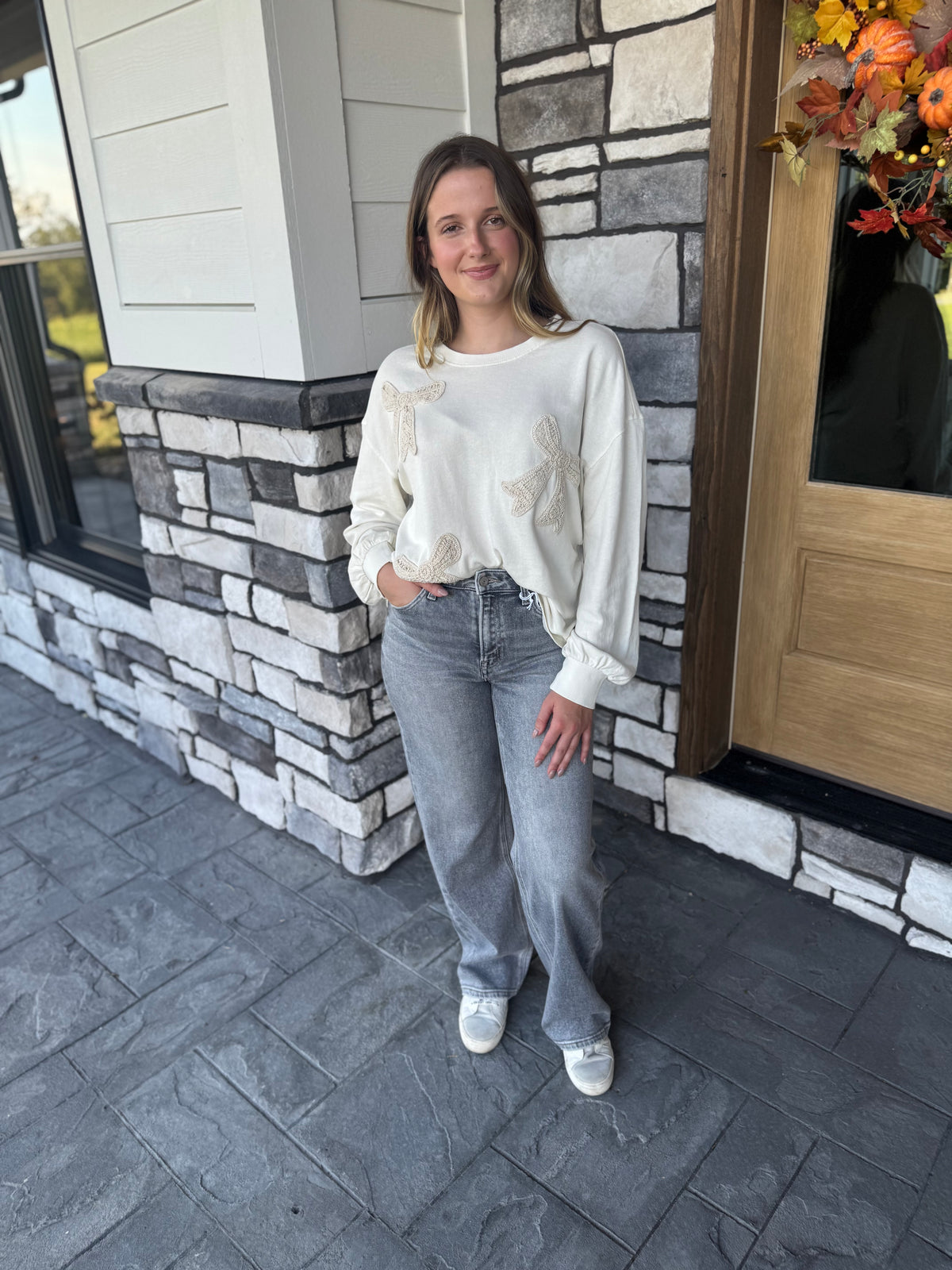 Light Gray High Rise Wide Leg Jeans