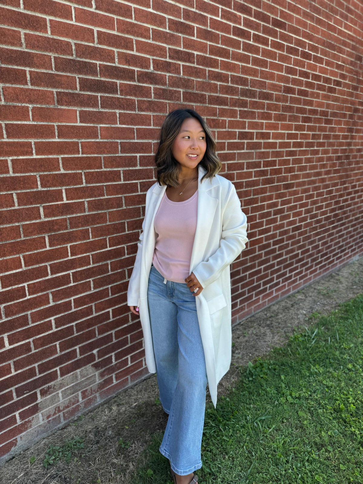 Patricia Cream Collared Duster Cardigan