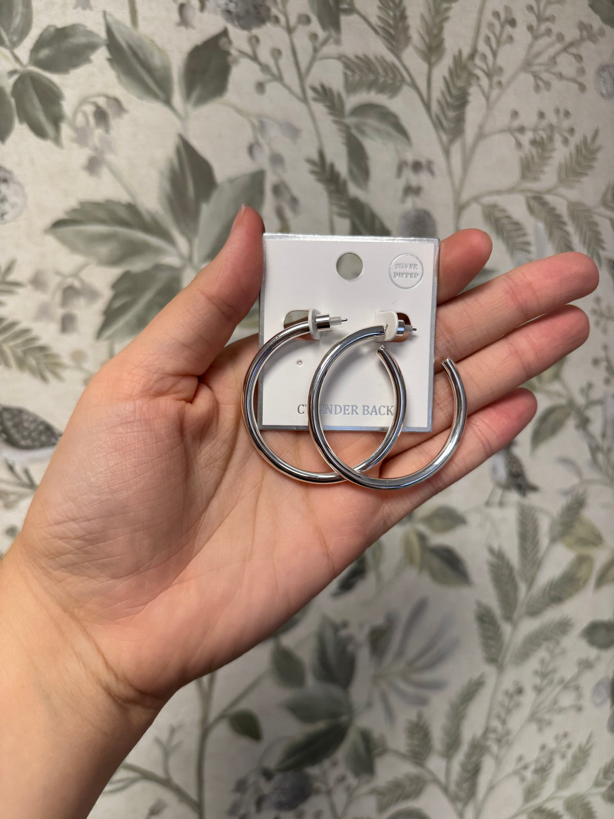 Large Classic Silver Hoop Earrings