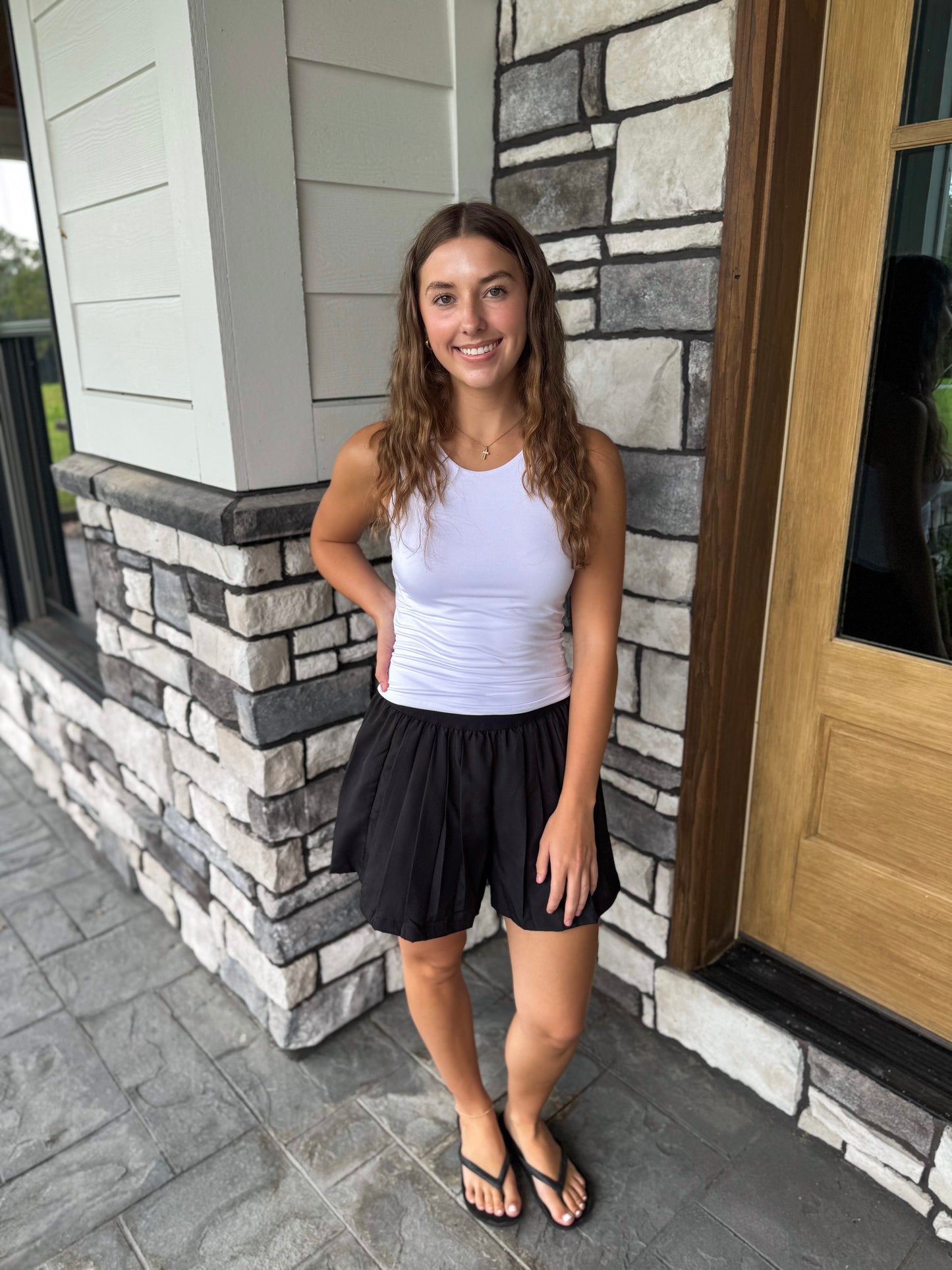 Abby Black Flow Athletic Shorts