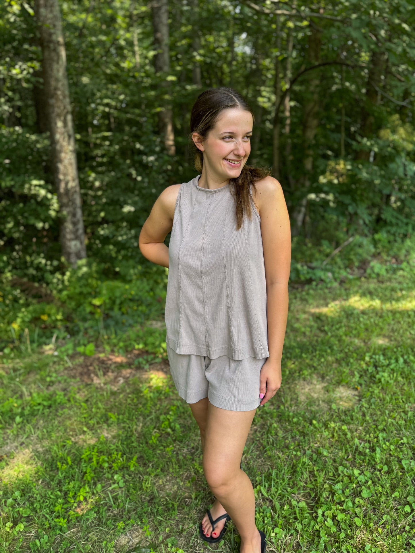 Olivia Taupe Dreamer Tank Set