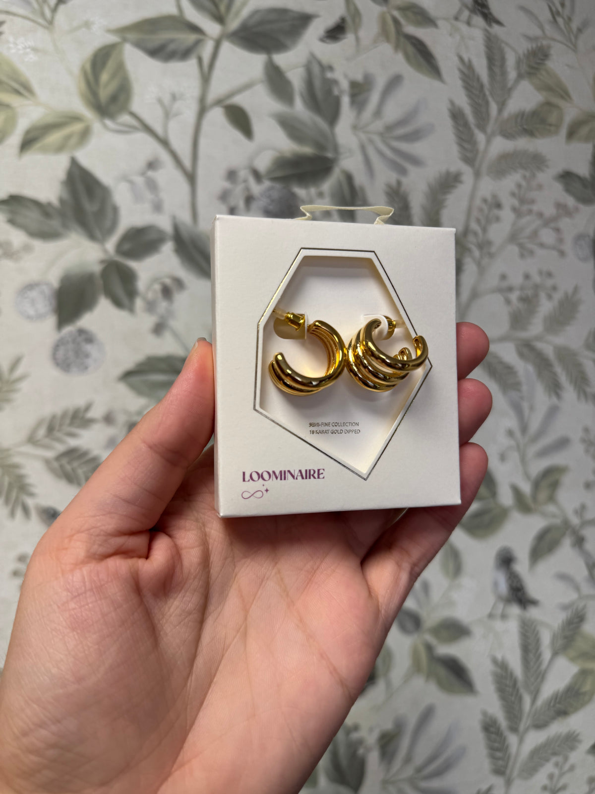 Small Chunky Strand Gold Hoop Earrings