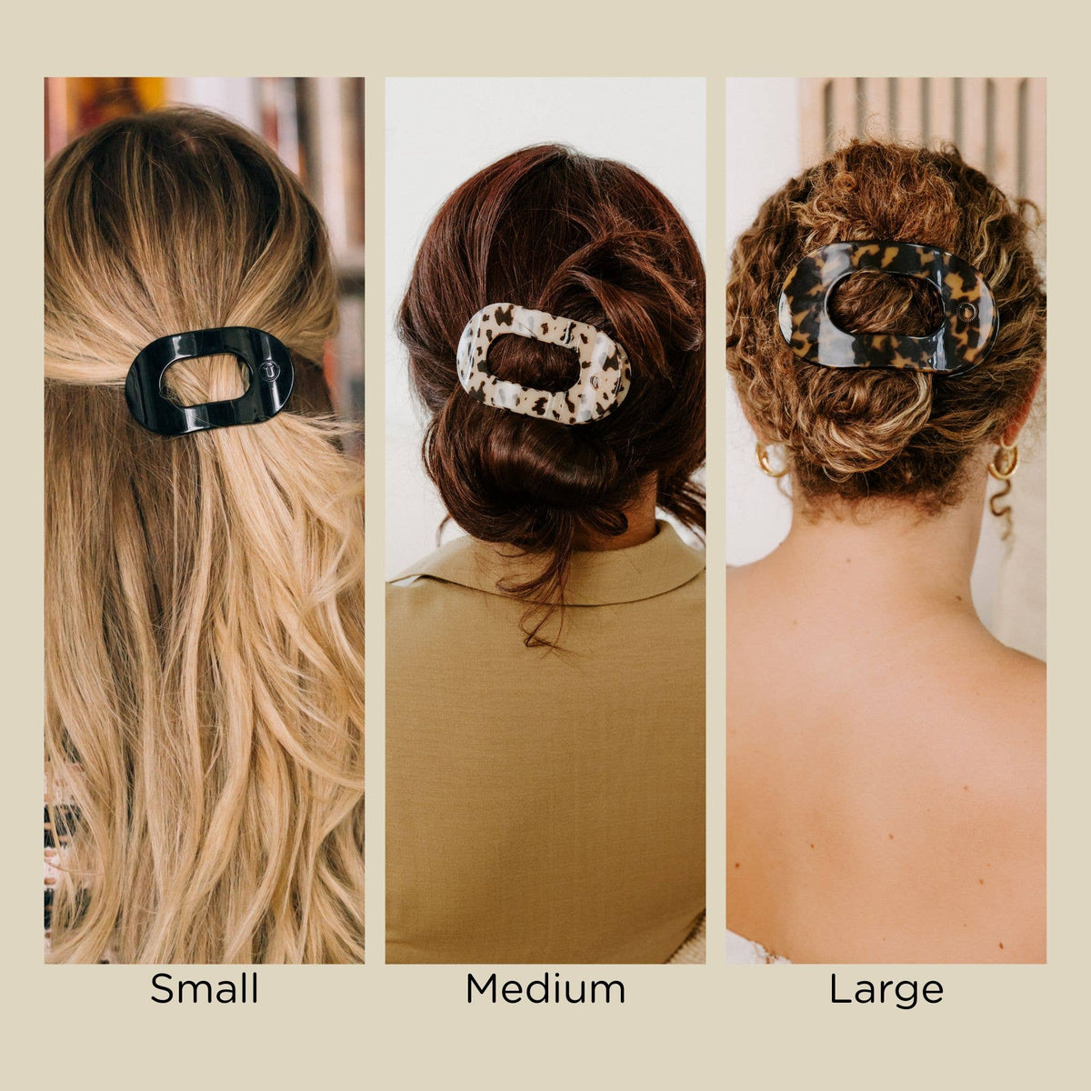 Jet Black | Small | Round Flat Hair Clip