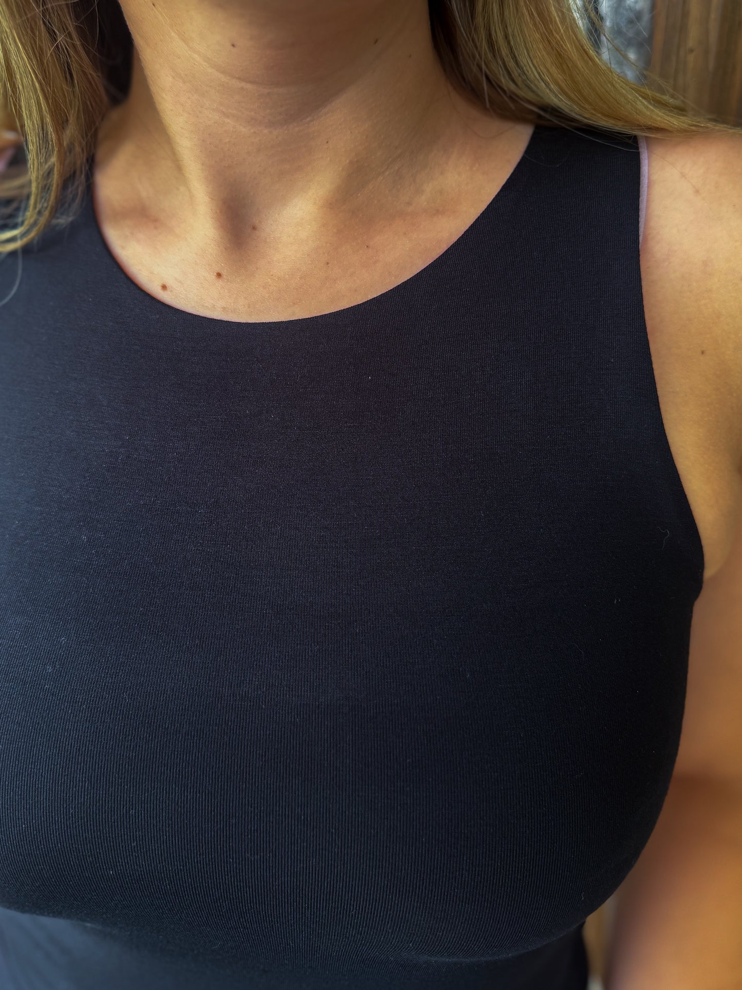 Haley Black Basic Round Neck Tank Top