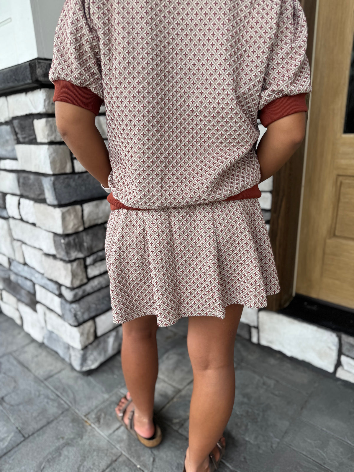 Cassidy Rust Jacquard Knit Skort