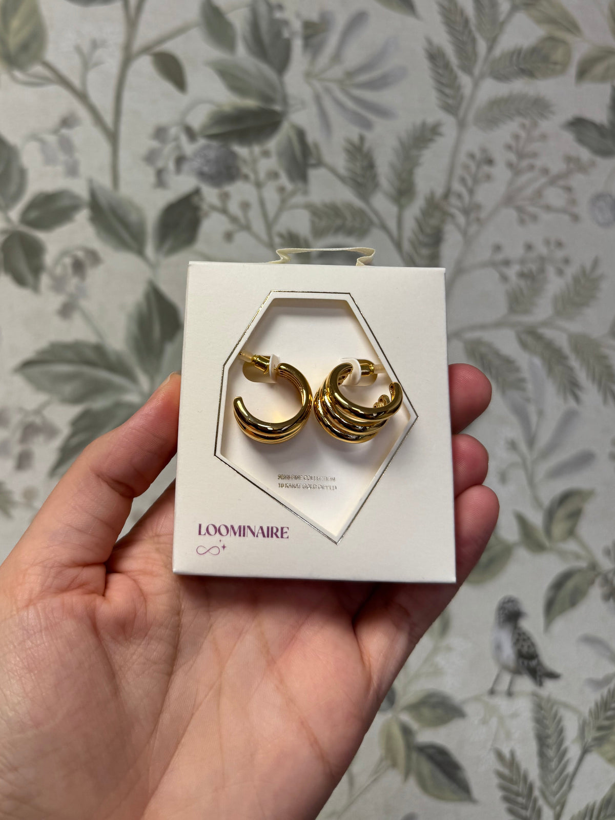 Small Chunky Strand Gold Hoop Earrings