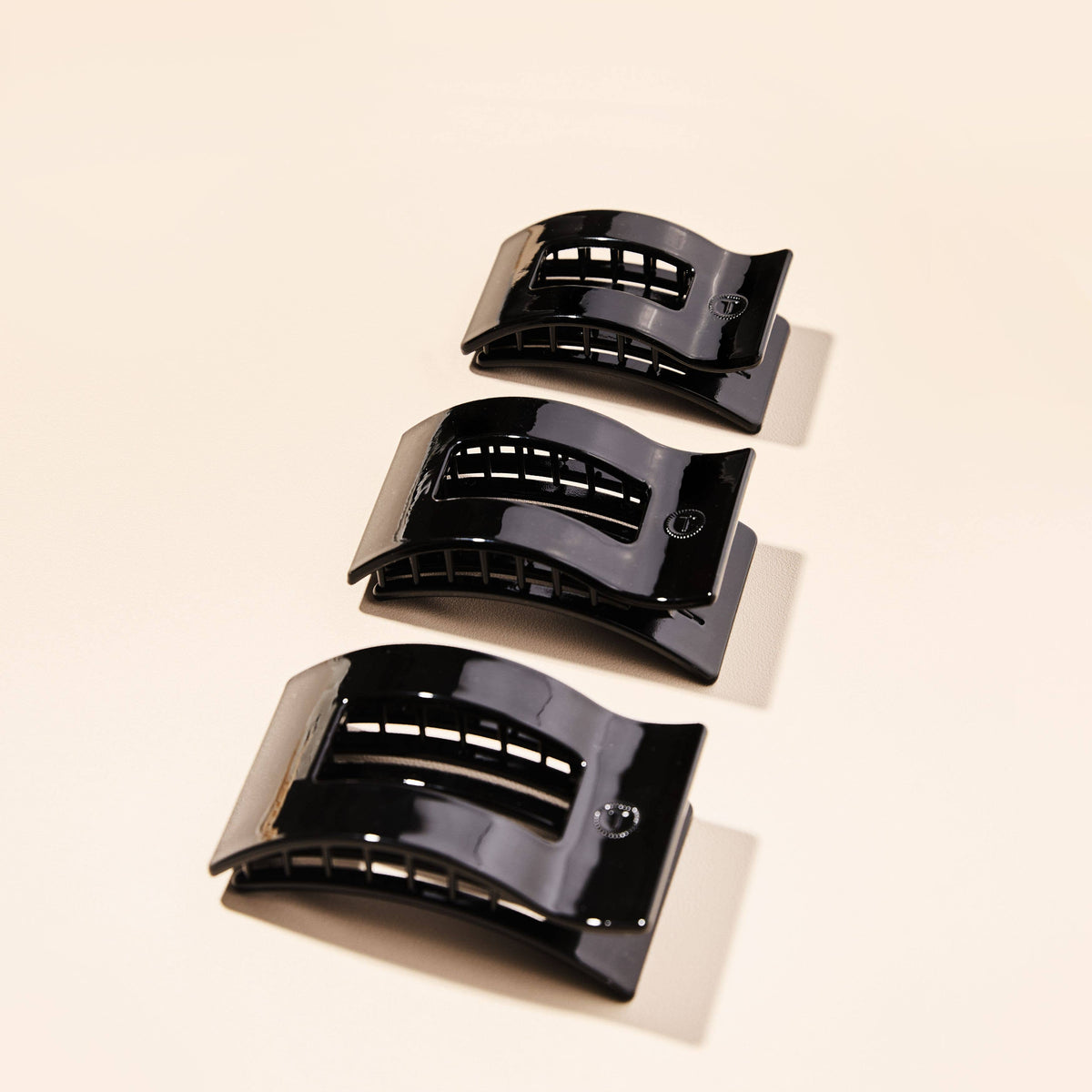 Jet Black | Large | Flat Rectangle Hair Clip