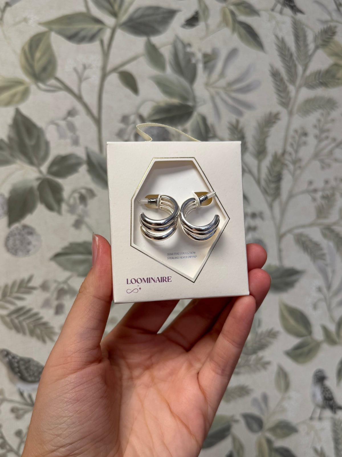 Small Chunky Strand Silver Hoop Earrings