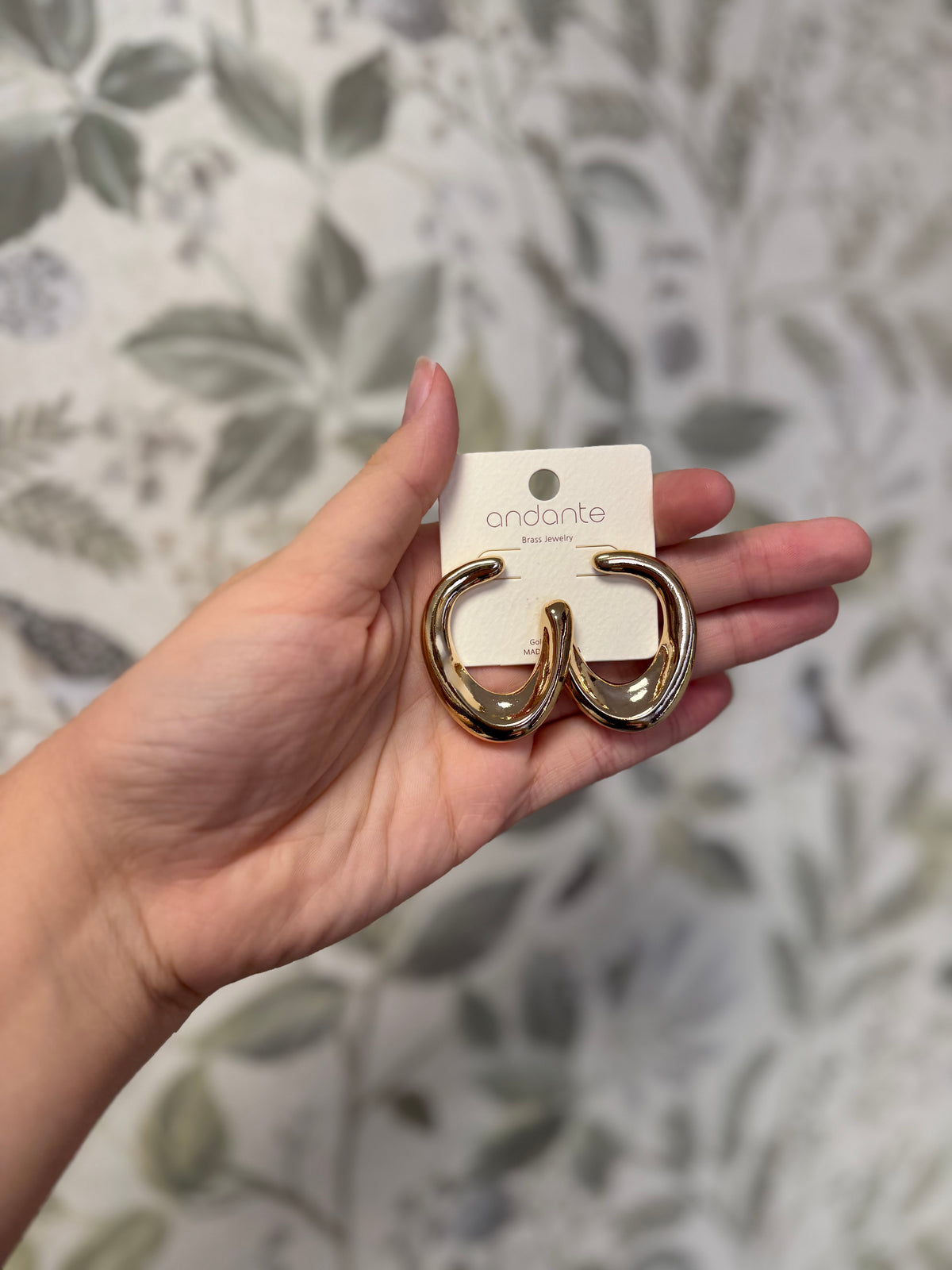 Medium Abstract Chunky Gold Earrings