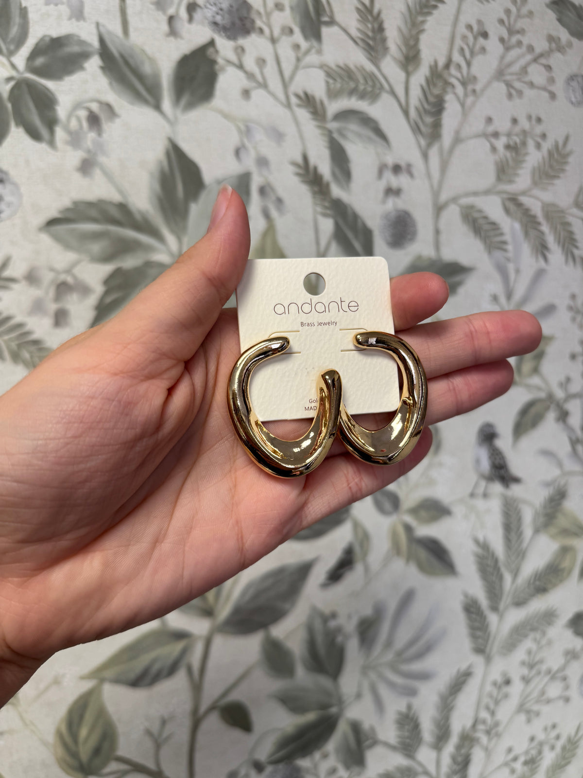 Medium Abstract Chunky Gold Earrings