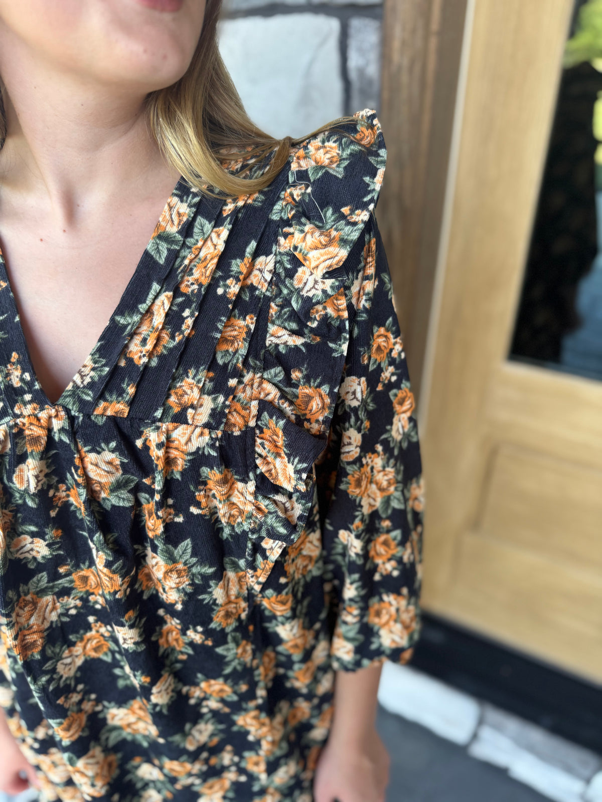 Reagan Black Floral Mix Mini Dress
