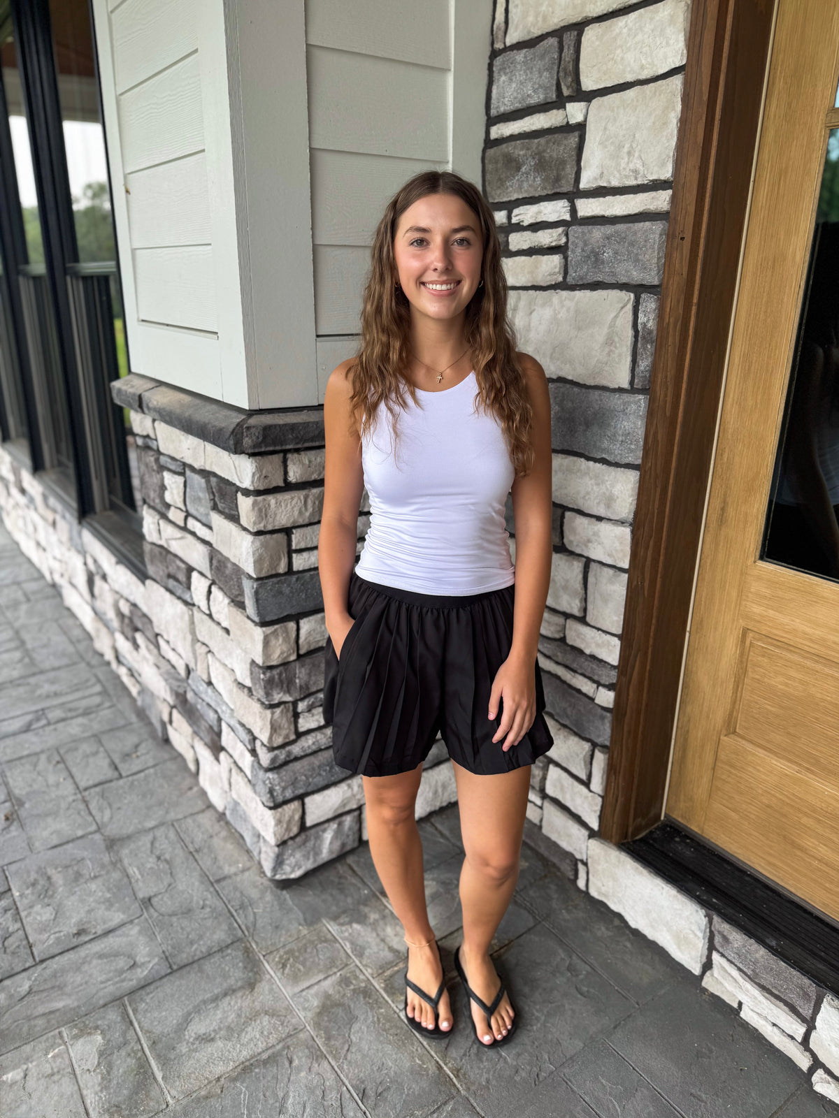 Abby Black Flow Athletic Shorts