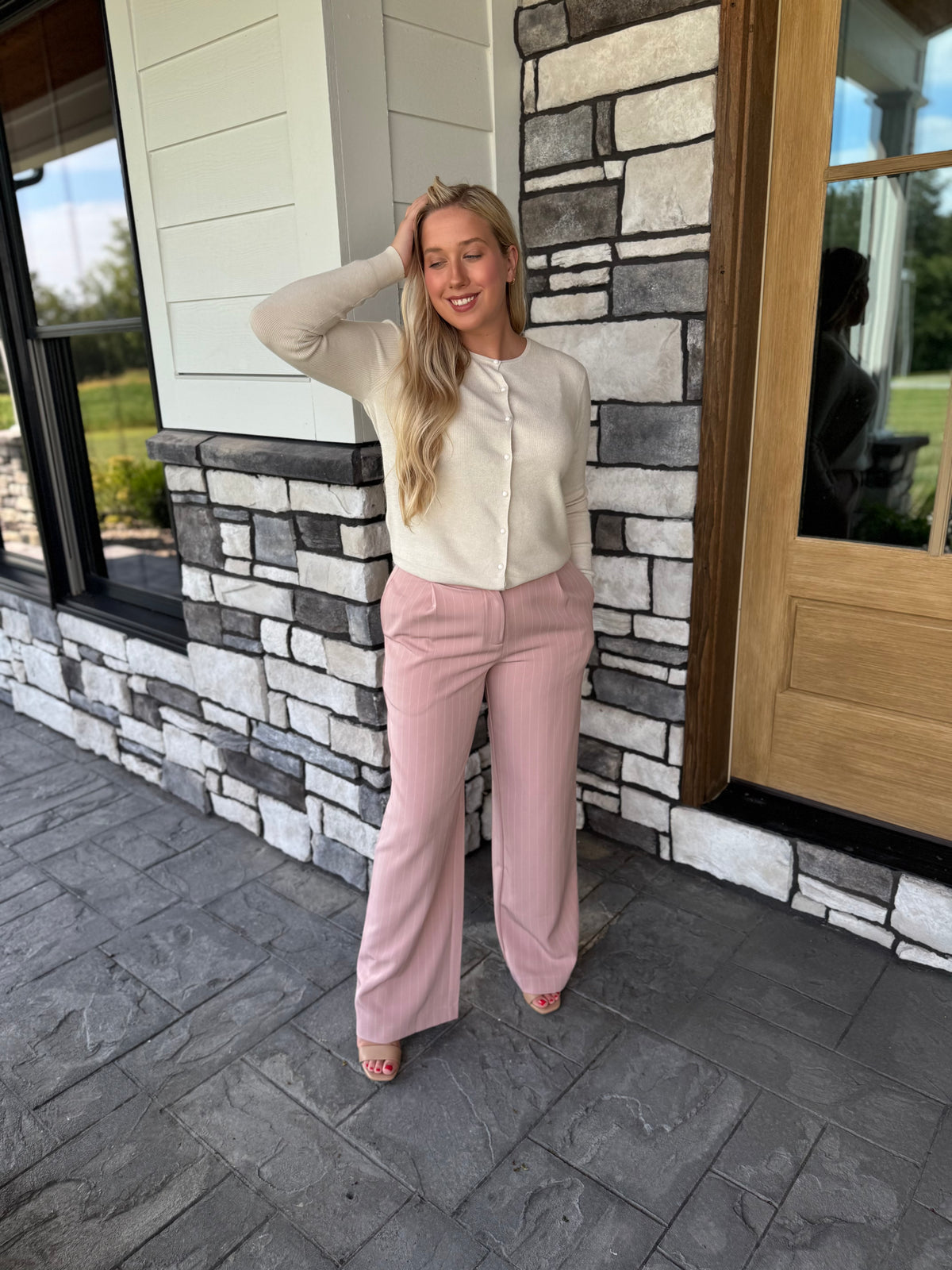 Mara Ecru Button Front Cardigan