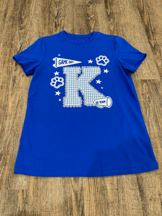 Dorothy Blue “K” Embroidered/Appliquéd Game Day Tee