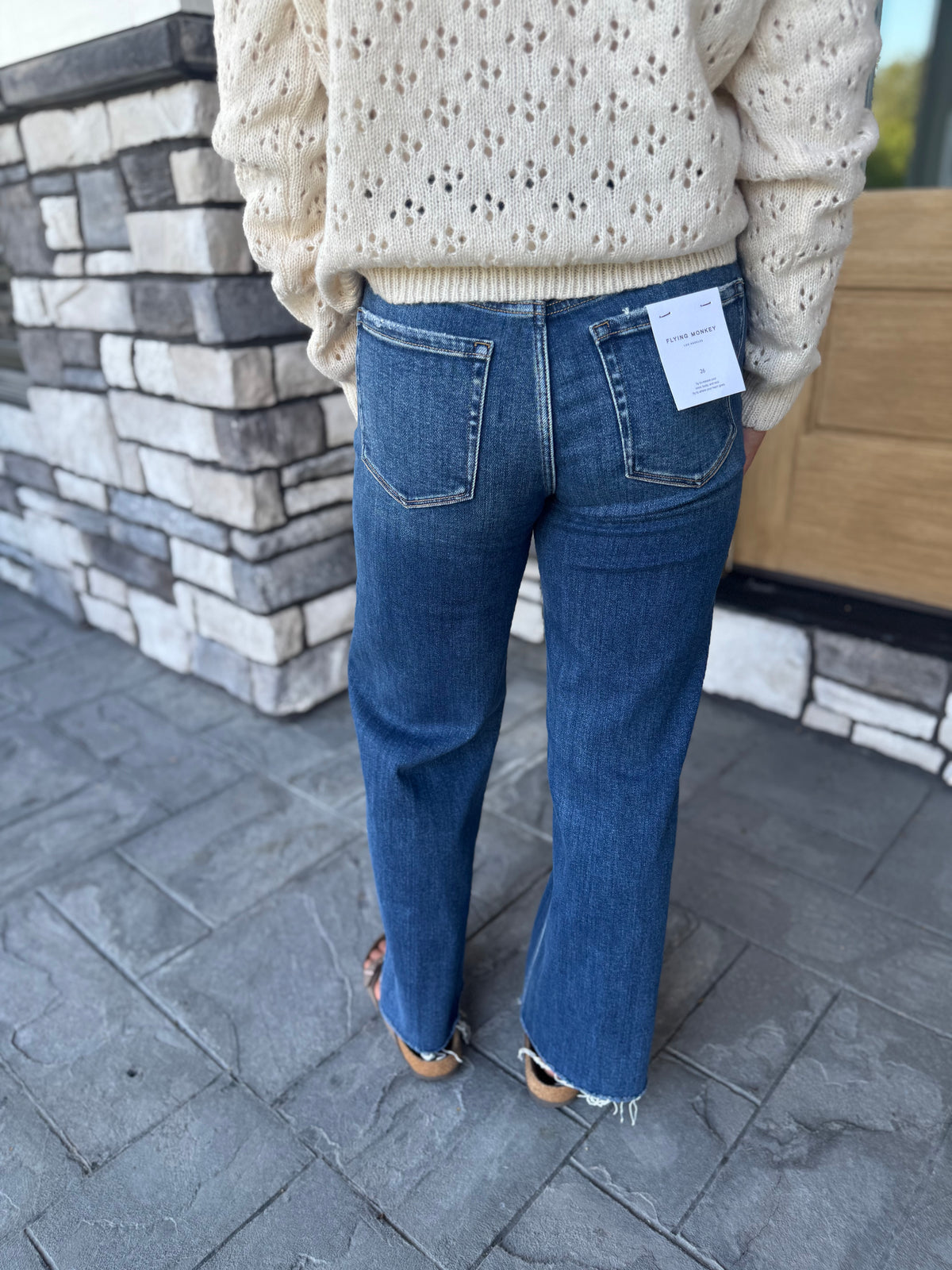 High Rise Trouser Press Wide Leg Jeans