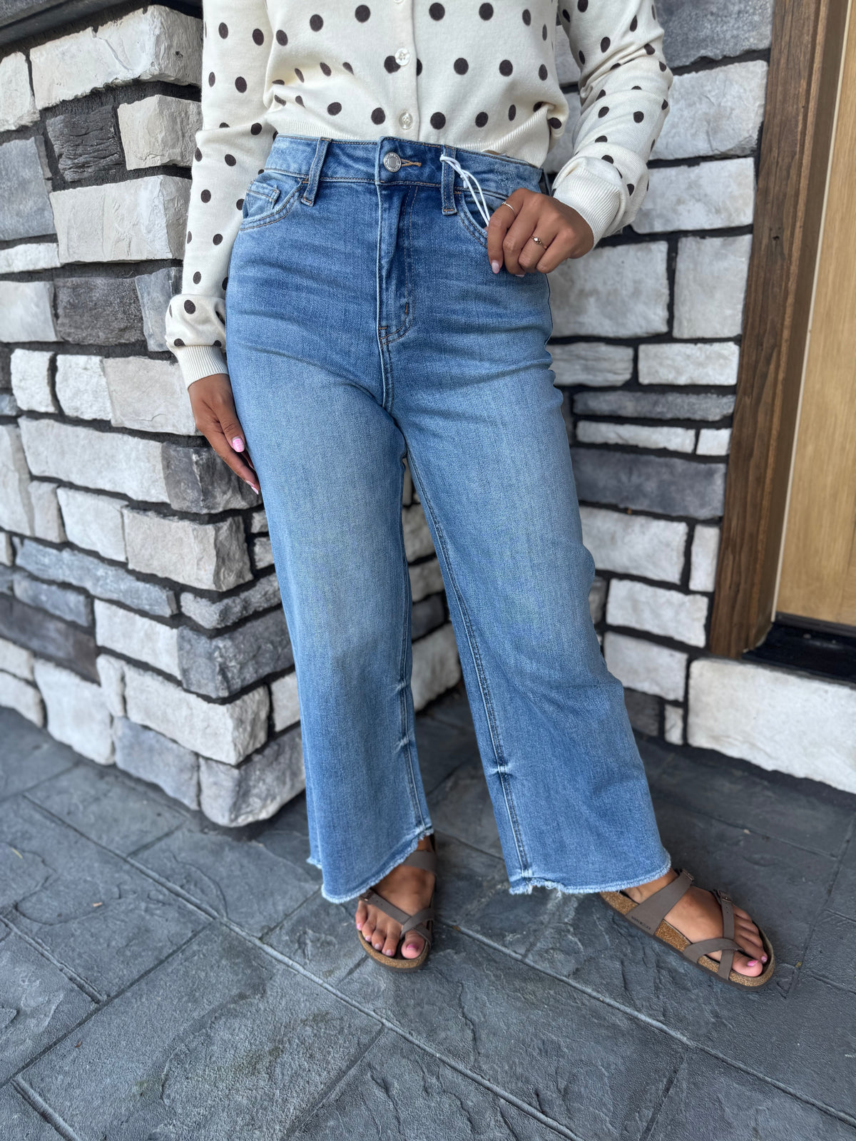 Super High Rise Cropped Wide Leg Jeans