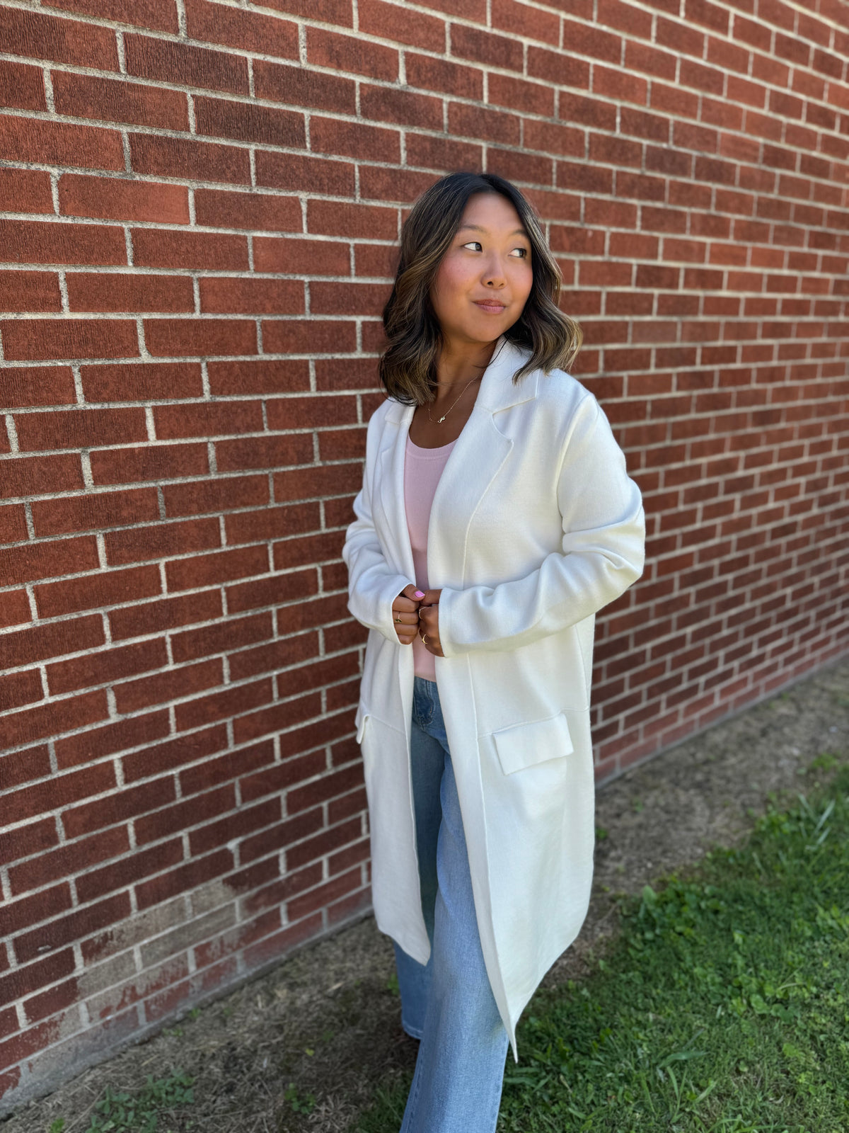 Patricia Cream Collared Duster Cardigan