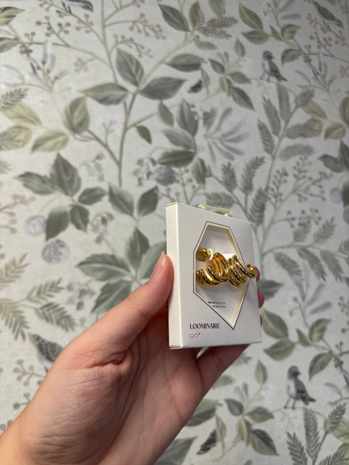 Small Chunky Strand Gold Hoop Earrings