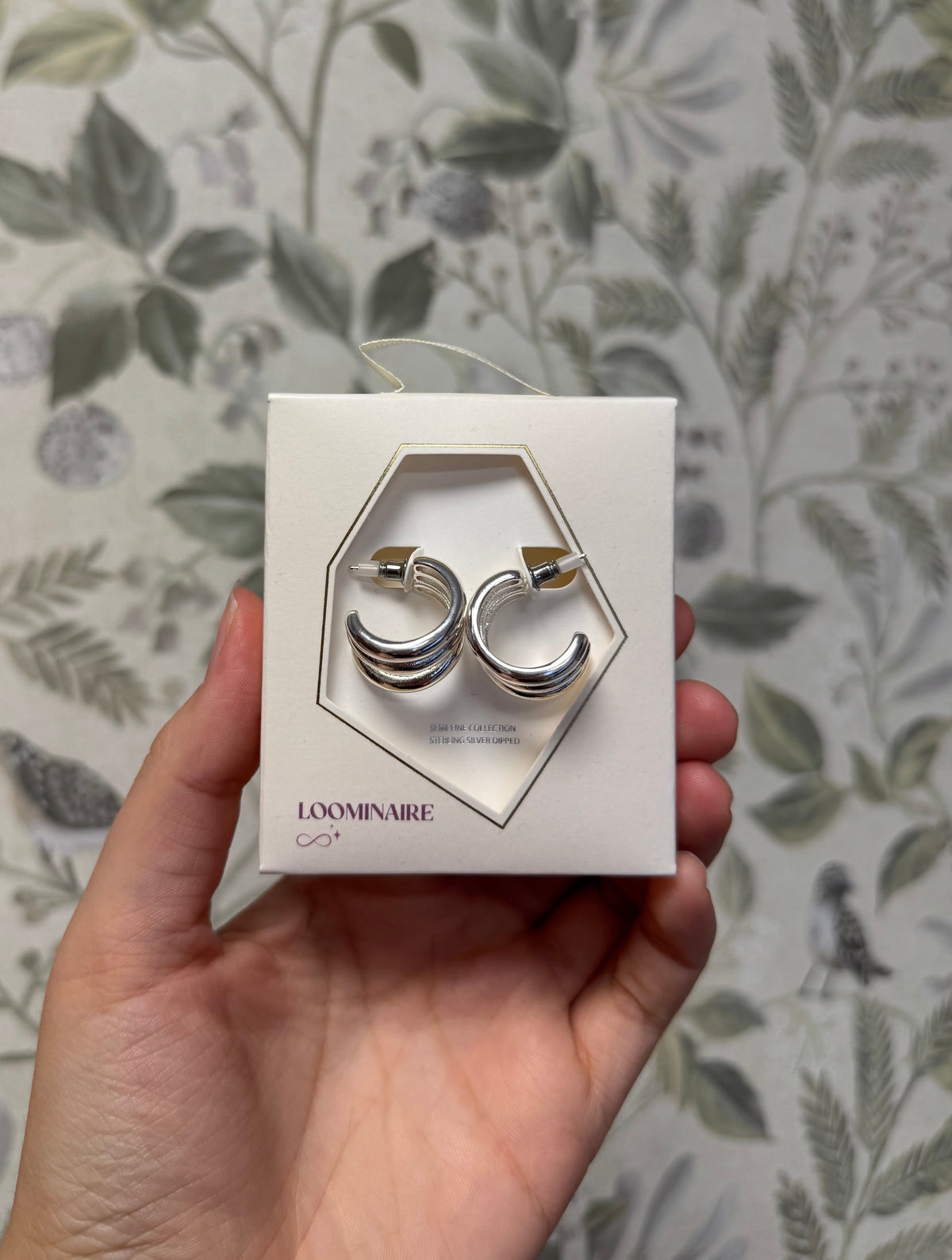 Small Chunky Strand Silver Hoop Earrings