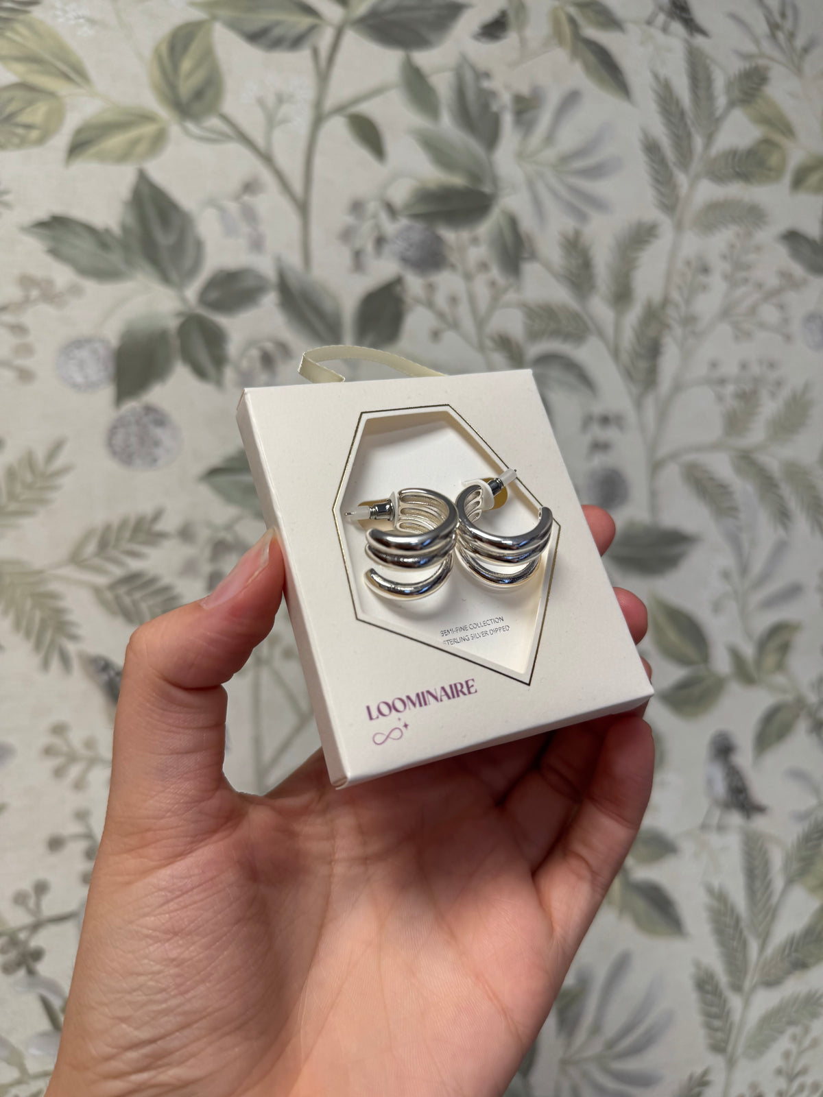 Small Chunky Strand Silver Hoop Earrings