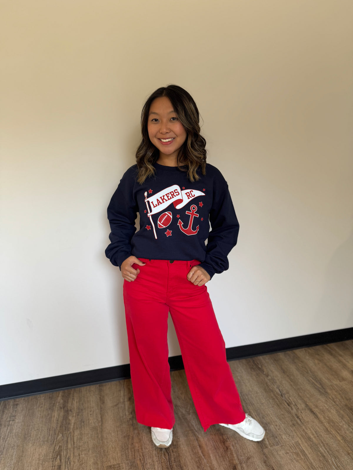 Angelina Red Stretch Twill Pants