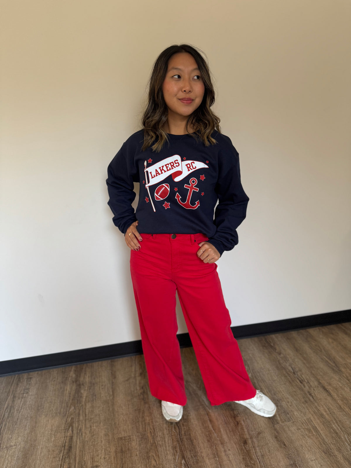Angelina Red Stretch Twill Pants